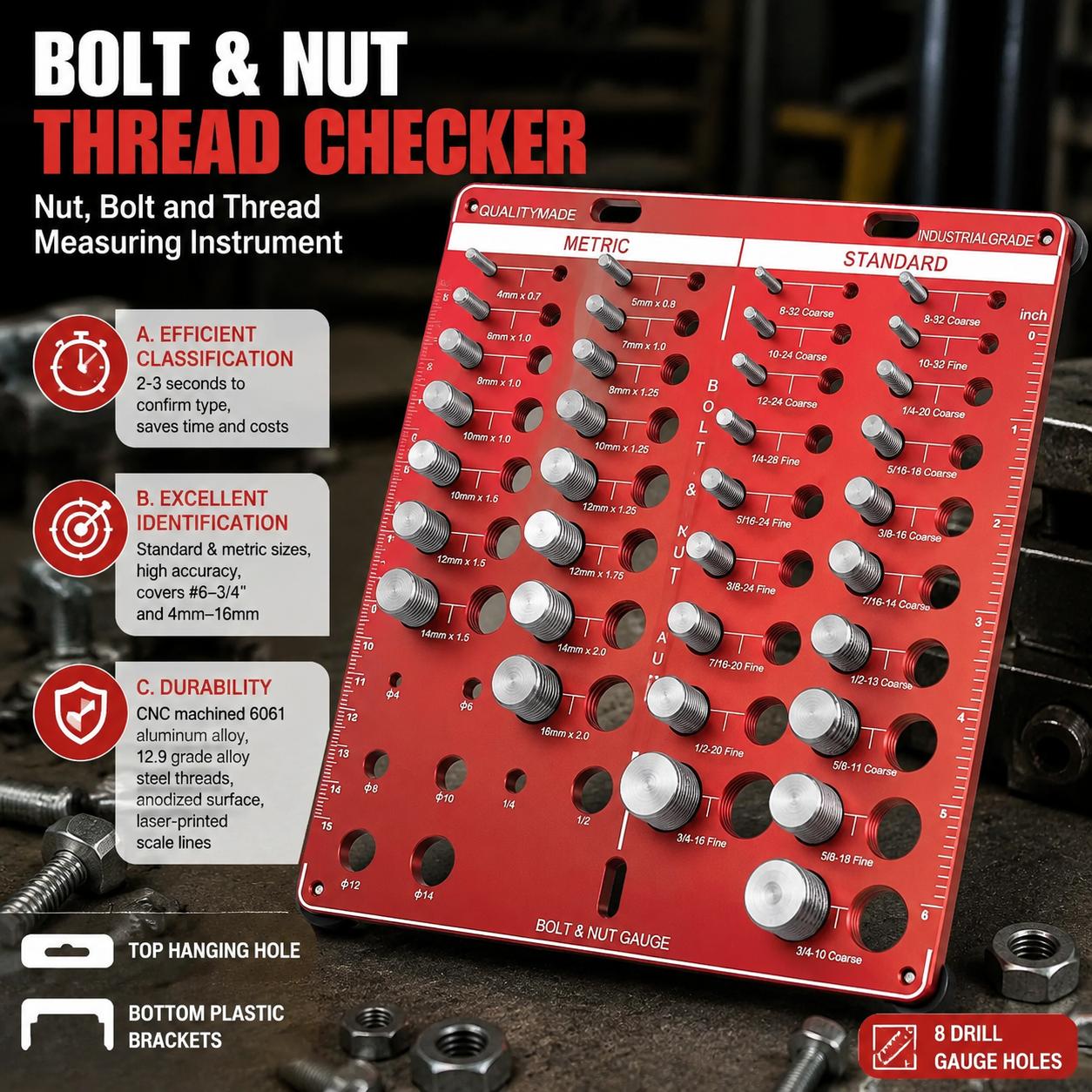 Home Improvement Items - Nut and Bolt Thread Gauge Set
