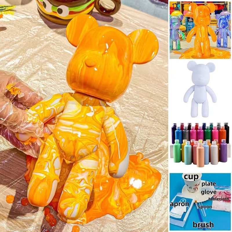 Home Improvement News - 23cm DIY Paint Fluid Bear Figure