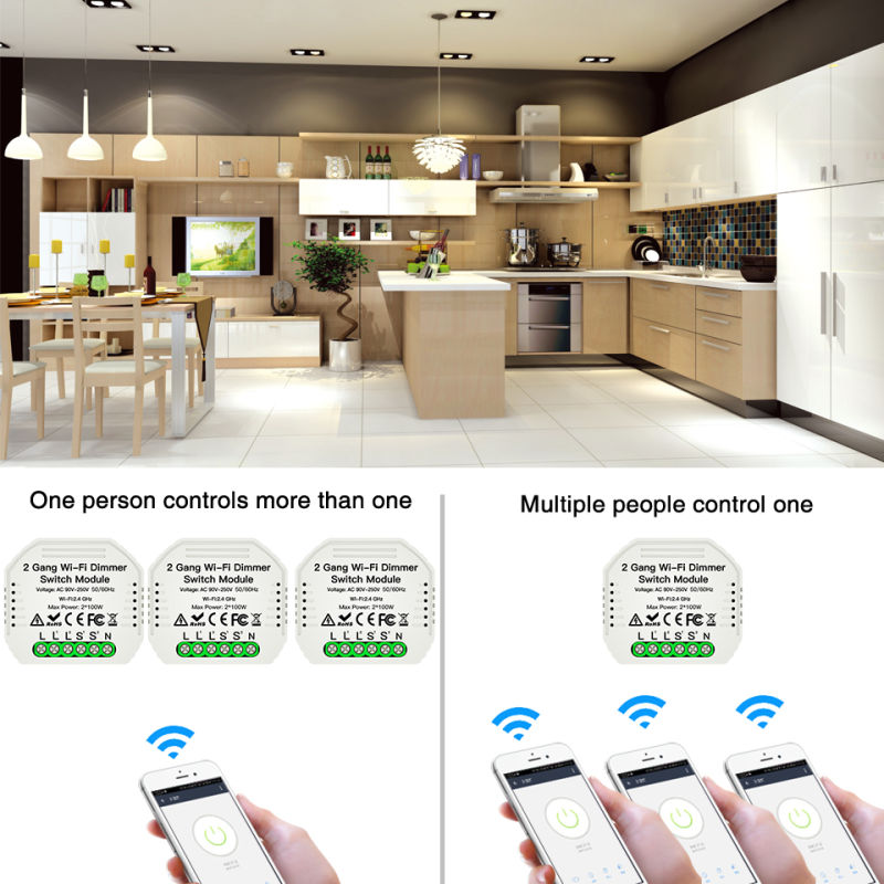 2Gang Wifi Dimmer Light Switch - App Home Improvement ulasan dan harga